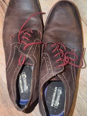 Bostonian Brown Leather Derby with Red Laces